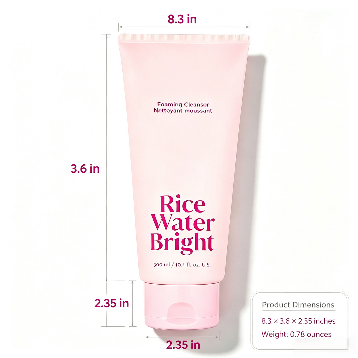 Gentle Rice Water Foaming Cleanser – Deep Pore Cleansing & Hydrating Daily Face Wash